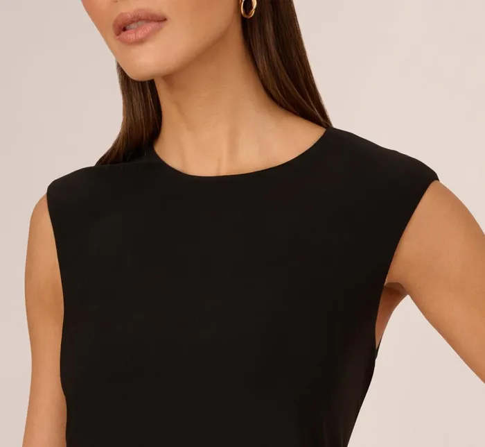 Adrianna Papell Day Dresses Sleeveless Blouson Dress With Shirred Skirt In Black 8211 Women