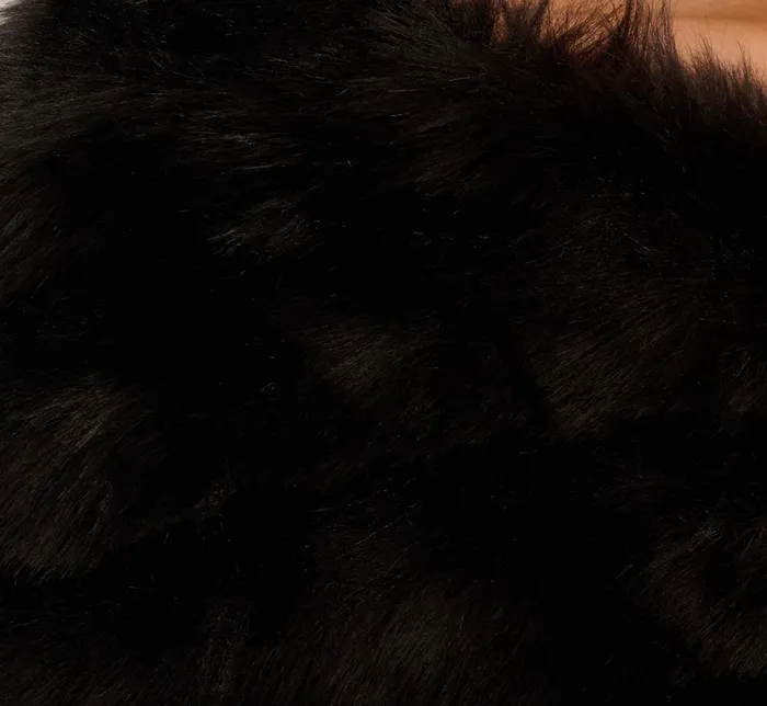 Adrianna Papell Shawls and Wraps Faux Fur Wrap With Stone Brooch In Black 8211 Women