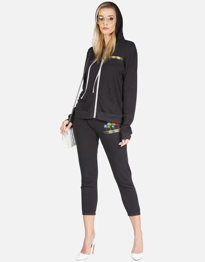Alana Cali Dreaming Onyx Women039s Lauren Moshi Crop Sweatpants