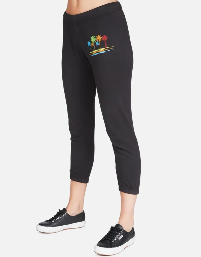 Alana Cali Dreaming Onyx Women039s Lauren Moshi Crop Sweatpants