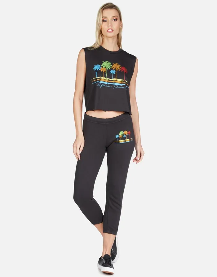 Alana Cali Dreaming Onyx Women039s Lauren Moshi Crop Sweatpants