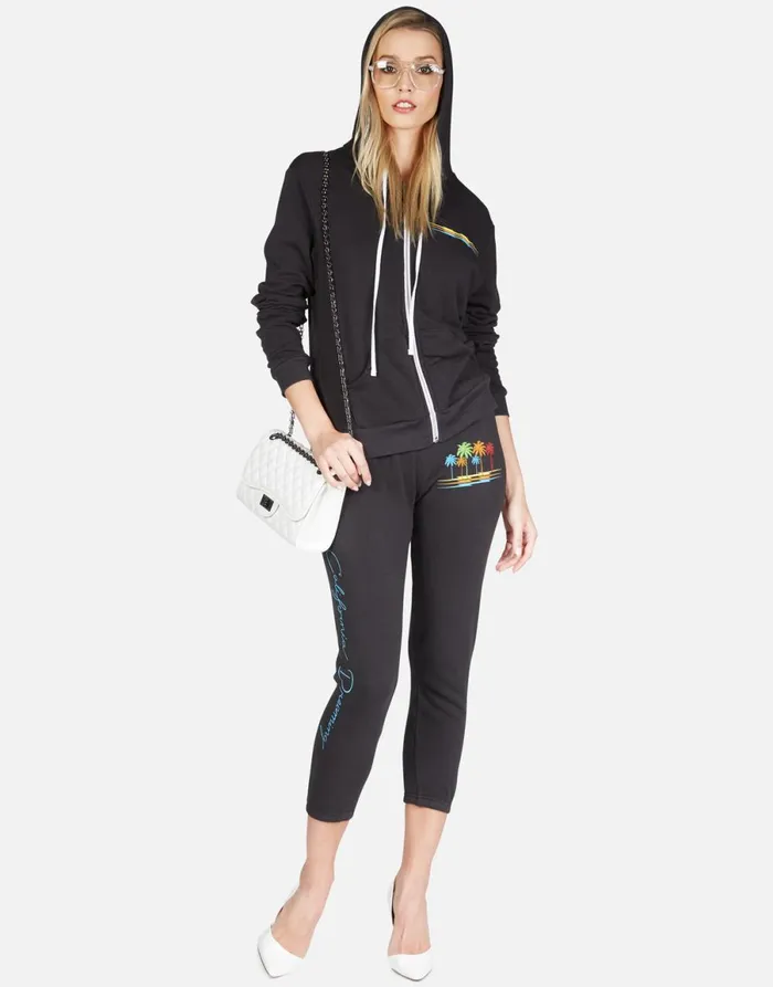 Alana Cali Dreaming Onyx Women039s Lauren Moshi Crop Sweatpants