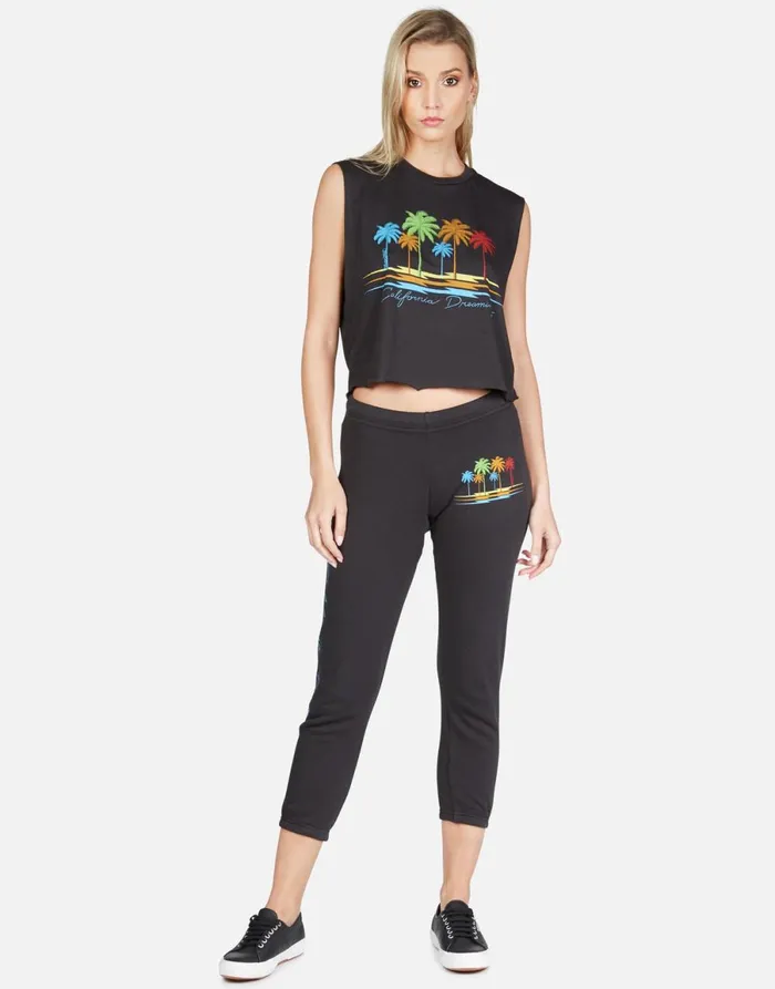 Alana Cali Dreaming Onyx Women039s Lauren Moshi Crop Sweatpants