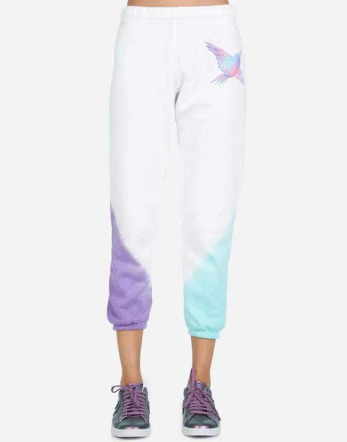 Alana Pretty Hummingbird Purpleteal Ombre Women039s Lauren Moshi Crop Sweatpants