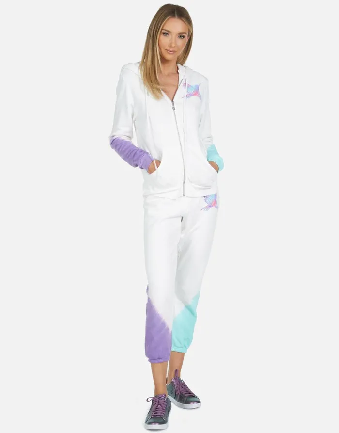 Alana Pretty Hummingbird Purpleteal Ombre Women039s Lauren Moshi Crop Sweatpants