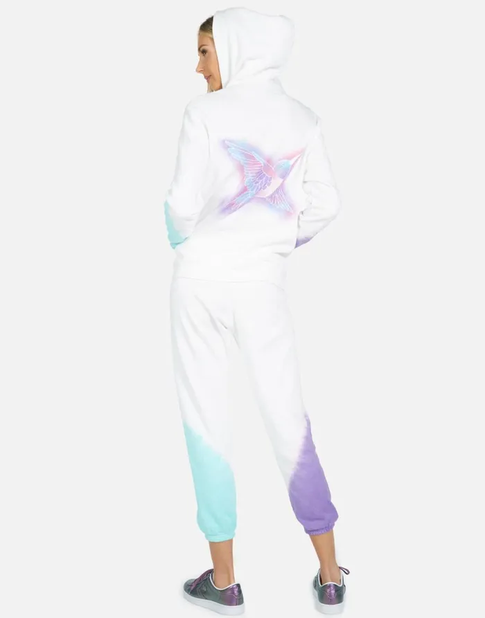 Alana Pretty Hummingbird Purpleteal Ombre Women039s Lauren Moshi Crop Sweatpants