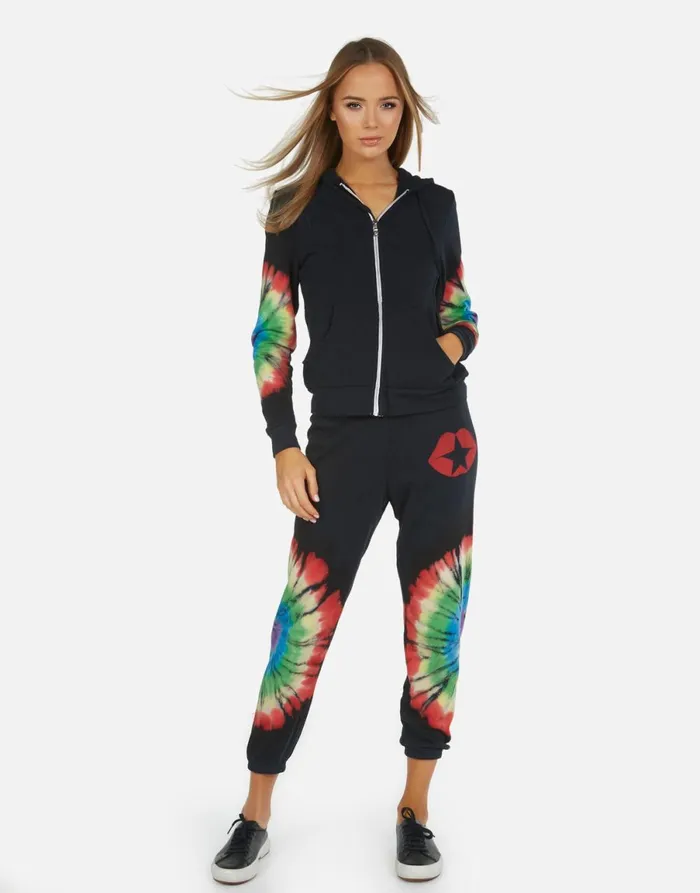 Alana Star Kiss Rainbow Burst Women039s Lauren Moshi Crop Sweatpants