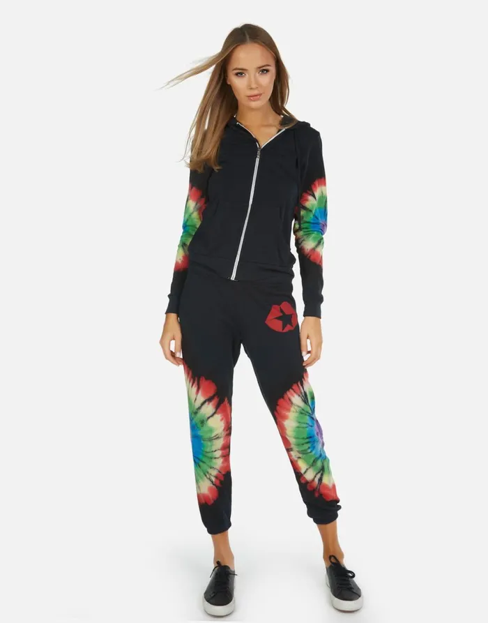 Alana Star Kiss Rainbow Burst Women039s Lauren Moshi Crop Sweatpants