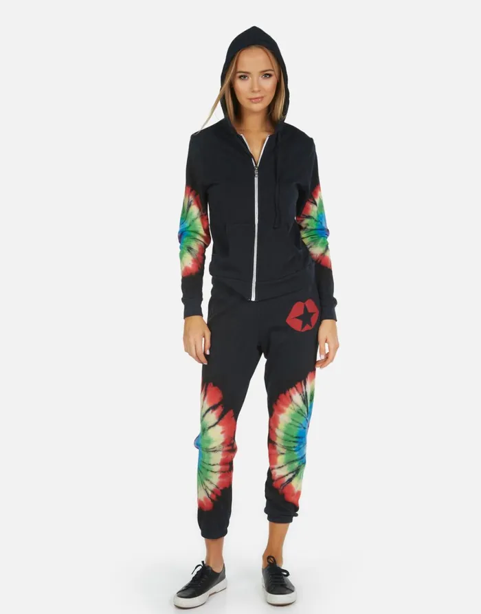 Alana Star Kiss Rainbow Burst Women039s Lauren Moshi Crop Sweatpants