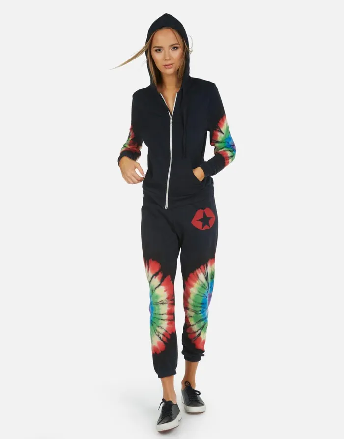Alana Star Kiss Rainbow Burst Women039s Lauren Moshi Crop Sweatpants
