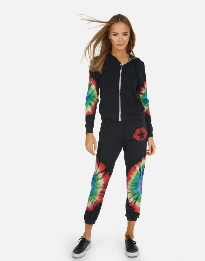 Alana Star Kiss Rainbow Burst Women039s Lauren Moshi Crop Sweatpants