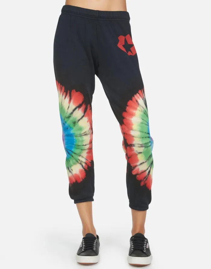 Alana Star Kiss Rainbow Burst Women039s Lauren Moshi Crop Sweatpants