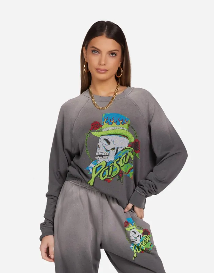 Anela Neon Poison Skull Lt Onyx Ombre Women039s Lauren Moshi Long Sleeve
