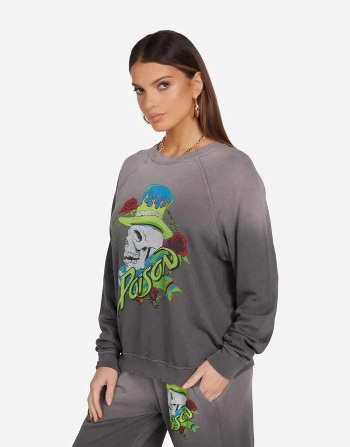 Anela Neon Poison Skull Lt Onyx Ombre Women039s Lauren Moshi Long Sleeve