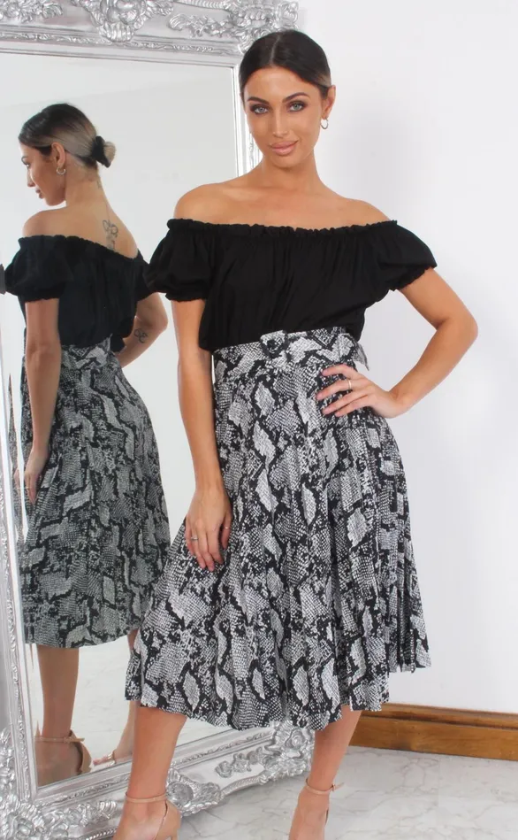 Animal Pleated Midi Skirt Women Missfiga SkirtsShorts Animal Pleated Midi Skirt Women Missfiga SkirtsShorts