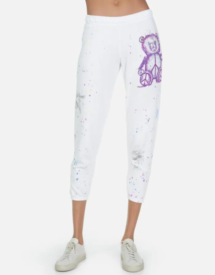 Annabelle Peace Teddy Punk Stain Women039s Lauren Moshi Crop Sweatpants