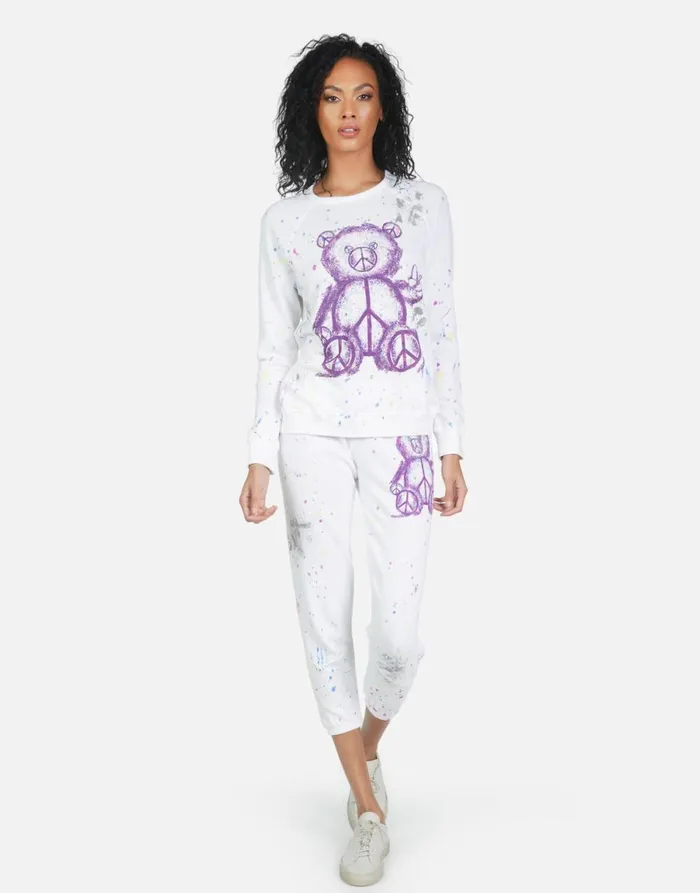 Annabelle Peace Teddy Punk Stain Women039s Lauren Moshi Crop Sweatpants