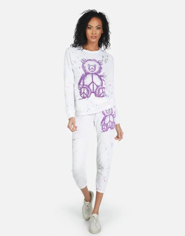 Annabelle Peace Teddy Punk Stain Women039s Lauren Moshi Crop Sweatpants