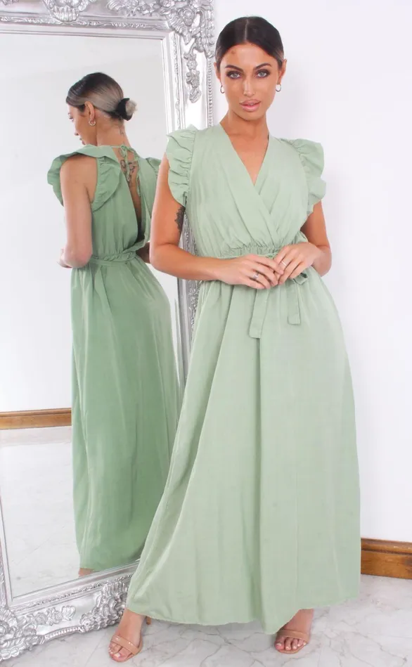 Arie Khaki Wrap Maxi Dress Women Missfiga Wrap Dresses Arie Khaki Wrap Maxi Dress Women Missfiga Wrap Dresses