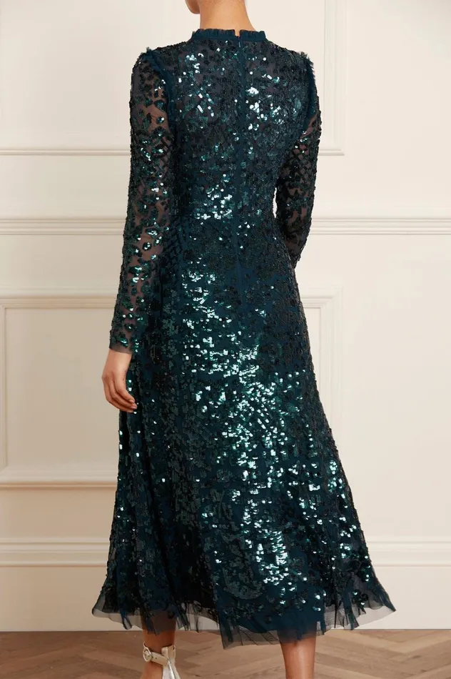 Aurelia Long Sleeve Ballerina Dress Green Women Needle and Thread Dresses