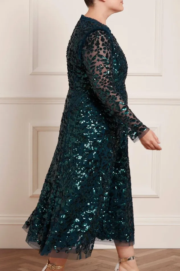 Aurelia Long Sleeve Ballerina Dress Green Women Needle and Thread Dresses
