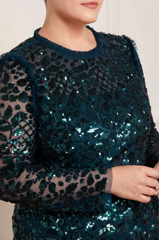 Aurelia Long Sleeve Ballerina Dress Green Women Needle and Thread Dresses
