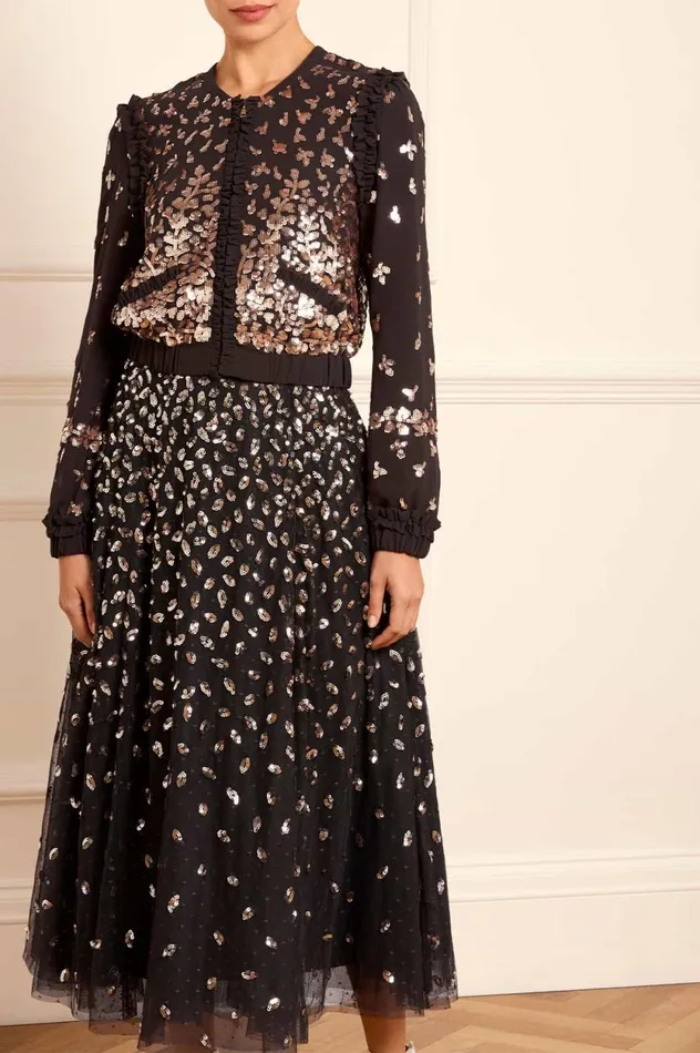 Autumn Leaves Ballerina Skirt Black Women Needle and Thread Skirts