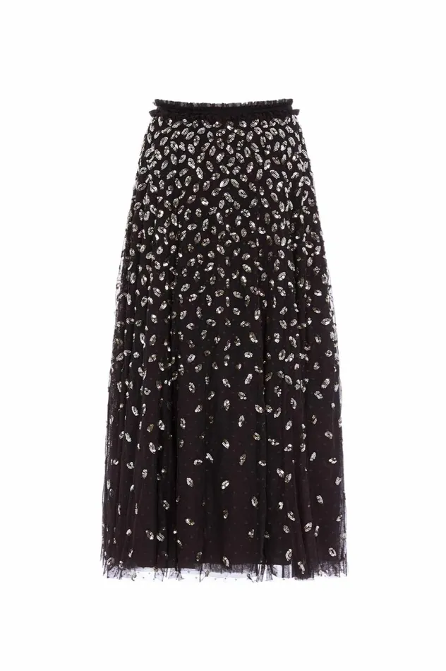 Autumn Leaves Ballerina Skirt Black Women Needle and Thread Skirts