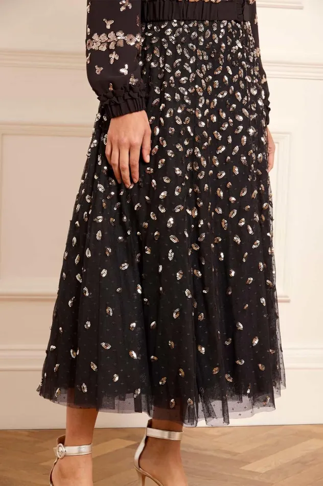 Autumn Leaves Ballerina Skirt Black Women Needle and Thread Skirts