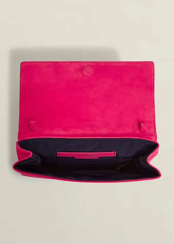 Bags Women HOBBS Renata Suede Clutch Zinnia Pink