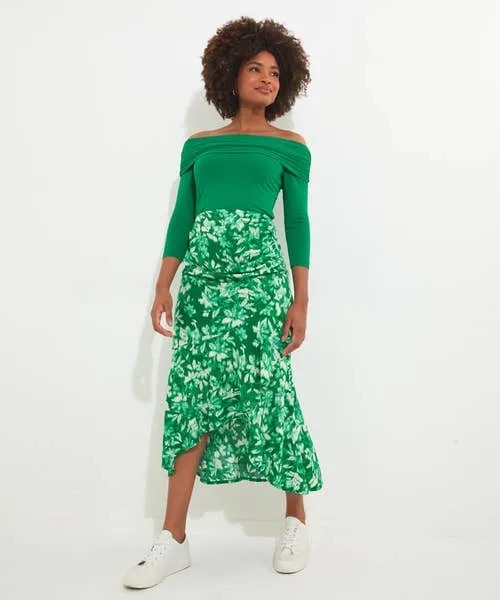 Bardot Jersey Top Green Apparel Tops Tunics and Blouses Joebrowns Bardot Jersey Top Green Apparel Tops Tunics and Blouses Joebrowns