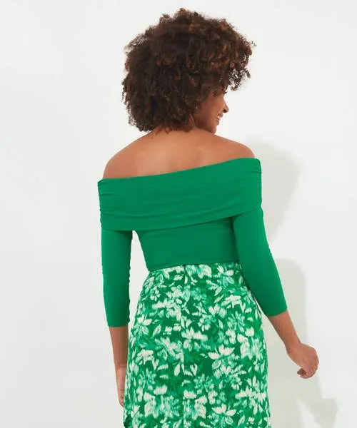 Bardot Jersey Top Green Apparel Tops Tunics and Blouses Joebrowns Bardot Jersey Top Green Apparel Tops Tunics and Blouses Joebrowns