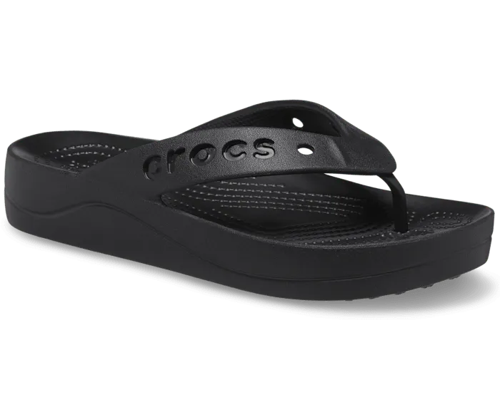 Baya Platform Flip Black Women Crocs FlipFlops