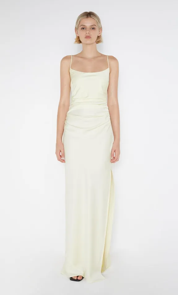 Bec Bridge Bridesmaid Dresses Women EMILIA SCOOP NECK DRESS 8211 ICE YELLOW