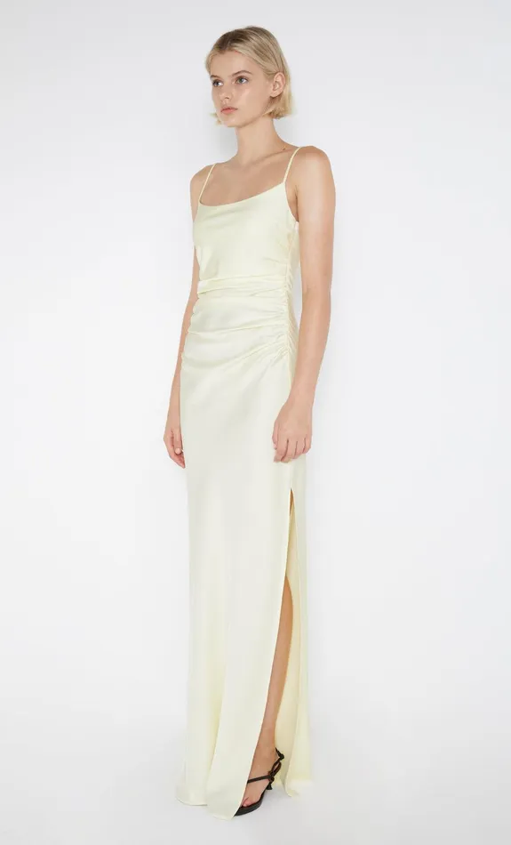 Bec Bridge Bridesmaid Dresses Women EMILIA SCOOP NECK DRESS 8211 ICE YELLOW