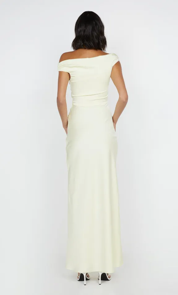 Bec Bridge Bridesmaid Dresses Women ETERNITY OFF SHOULDER MAXI 8211 ICE YELLOW