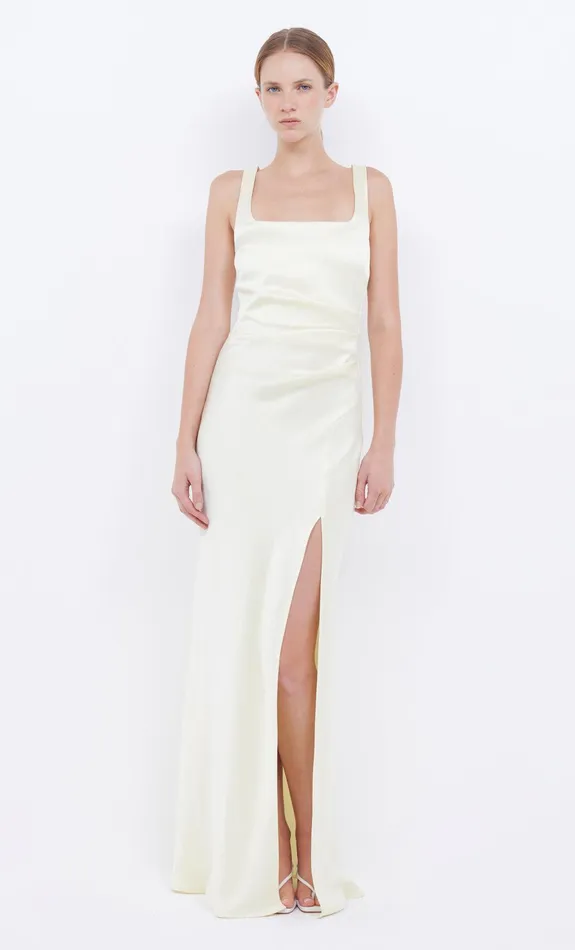 Bec Bridge Bridesmaid Dresses Women THE DREAMER SQUARE NECK DRESS 8211 ICE YELLOW
