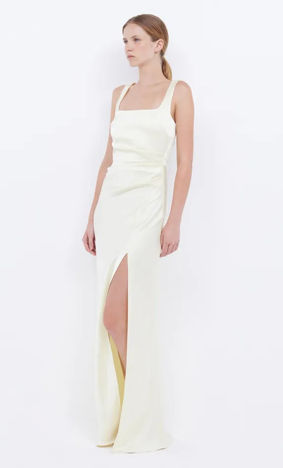 Bec Bridge Bridesmaid Dresses Women THE DREAMER SQUARE NECK DRESS 8211 ICE YELLOW