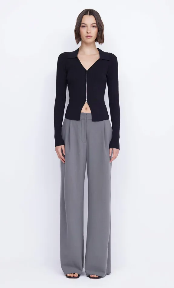 Bec Bridge Cropped Women IMRIE ZIP KNIT CARDIGAN 8211 BLACK