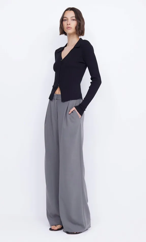 Bec Bridge Cropped Women IMRIE ZIP KNIT CARDIGAN 8211 BLACK