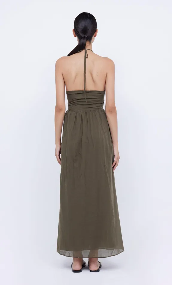 Bec Bridge Maxi Dresses Women CALYPSO HALTER MAXI DRESS 8211 OLIVE GREEN