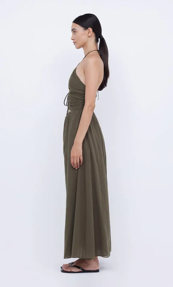 Bec Bridge Maxi Dresses Women CALYPSO HALTER MAXI DRESS 8211 OLIVE GREEN