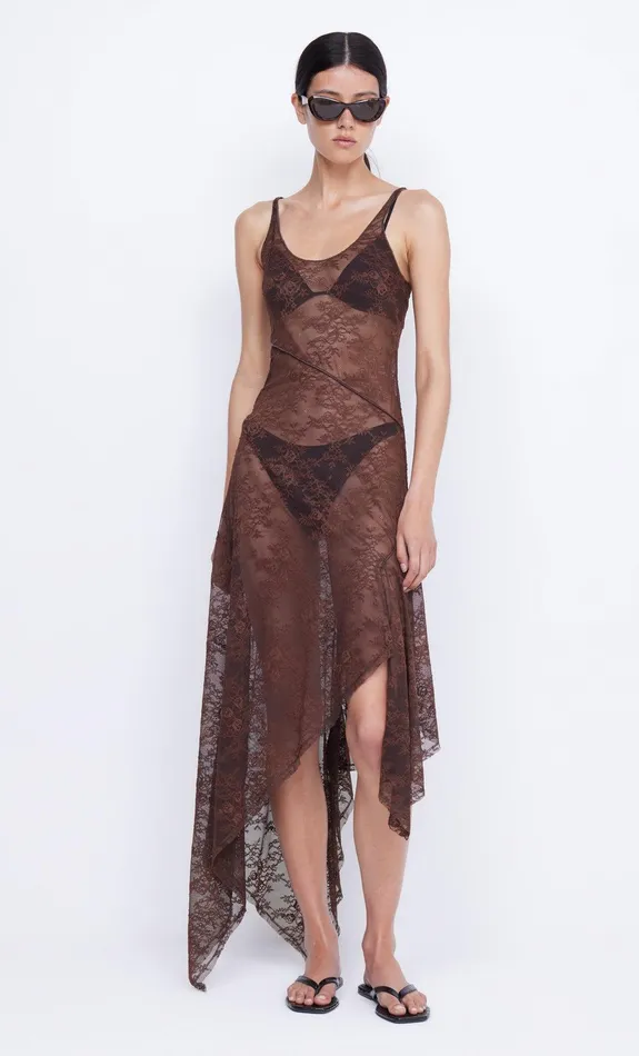 Bec Bridge Midi Dresses Women ADONIA ASYM MIDI DRESS 8211 CHOCOLATE