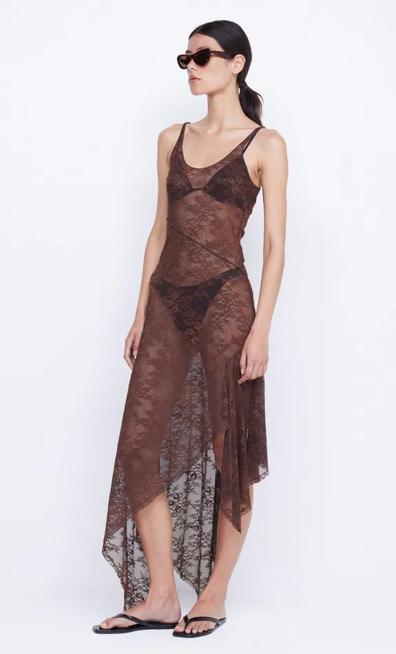 Bec Bridge Midi Dresses Women ADONIA ASYM MIDI DRESS 8211 CHOCOLATE
