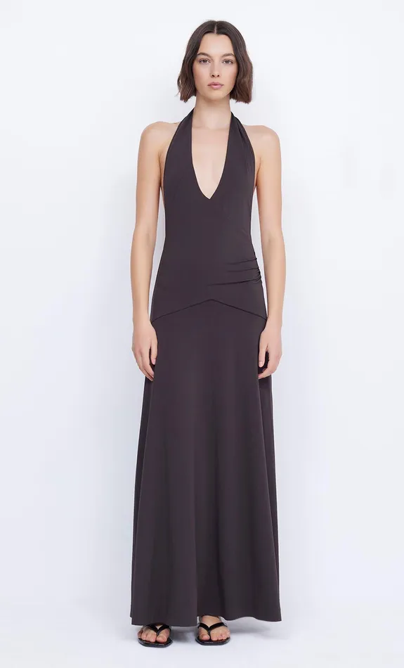 Bec Bridge Prom Dresses Women BLANCHE HALTER MAXI DRESS 8211 ESPRESSO
