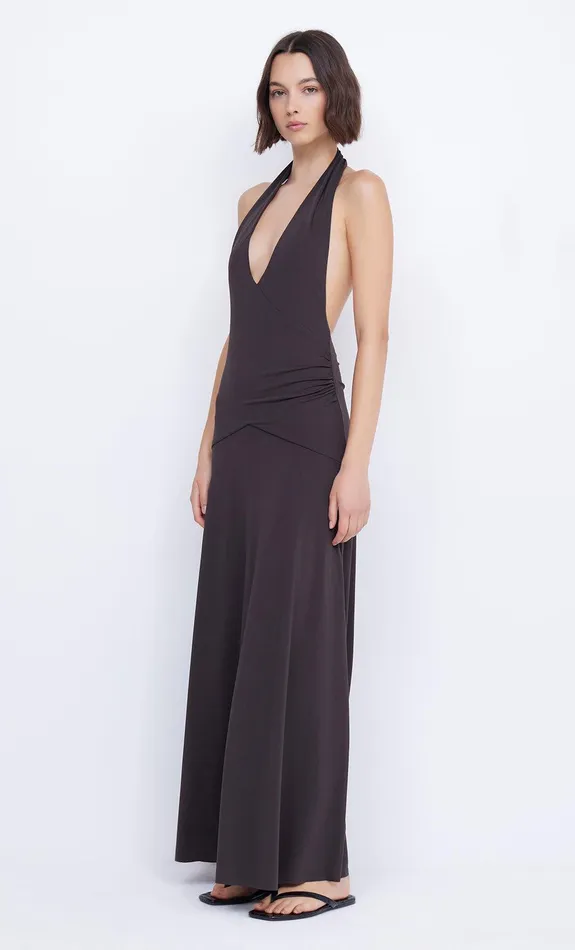 Bec Bridge Prom Dresses Women BLANCHE HALTER MAXI DRESS 8211 ESPRESSO