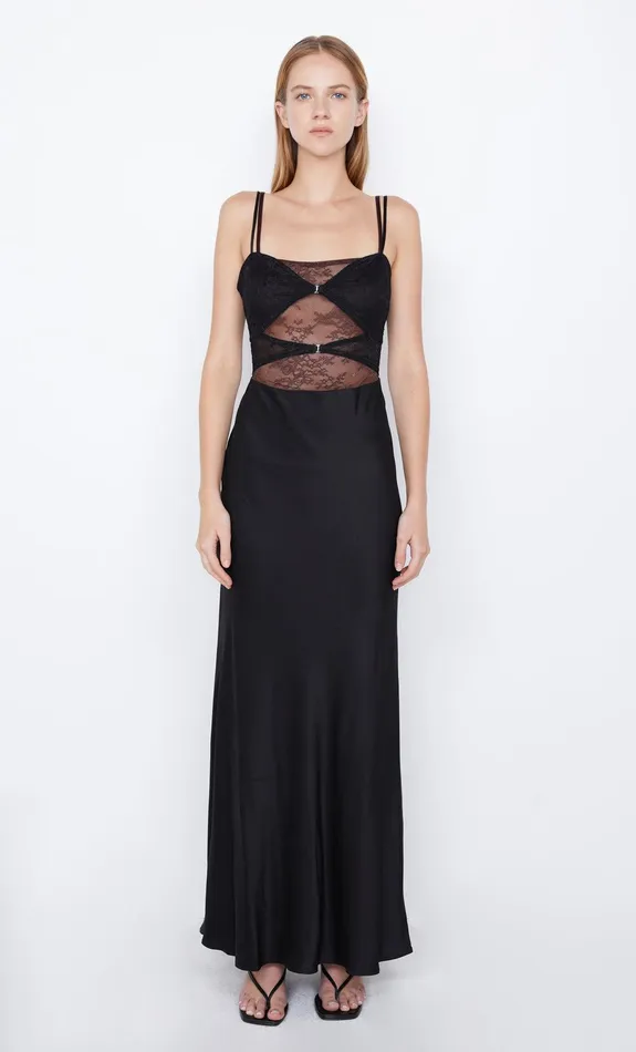 Bec Bridge Wedding Guest Women AMORAS CUT OUT DRESS 8211 BLACKCHOCOLATE