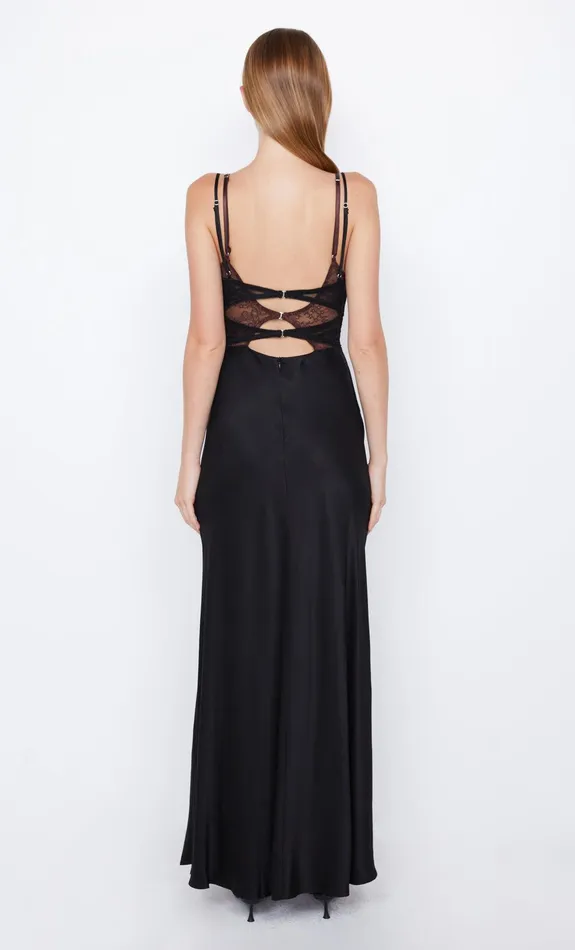 Bec Bridge Wedding Guest Women AMORAS CUT OUT DRESS 8211 BLACKCHOCOLATE