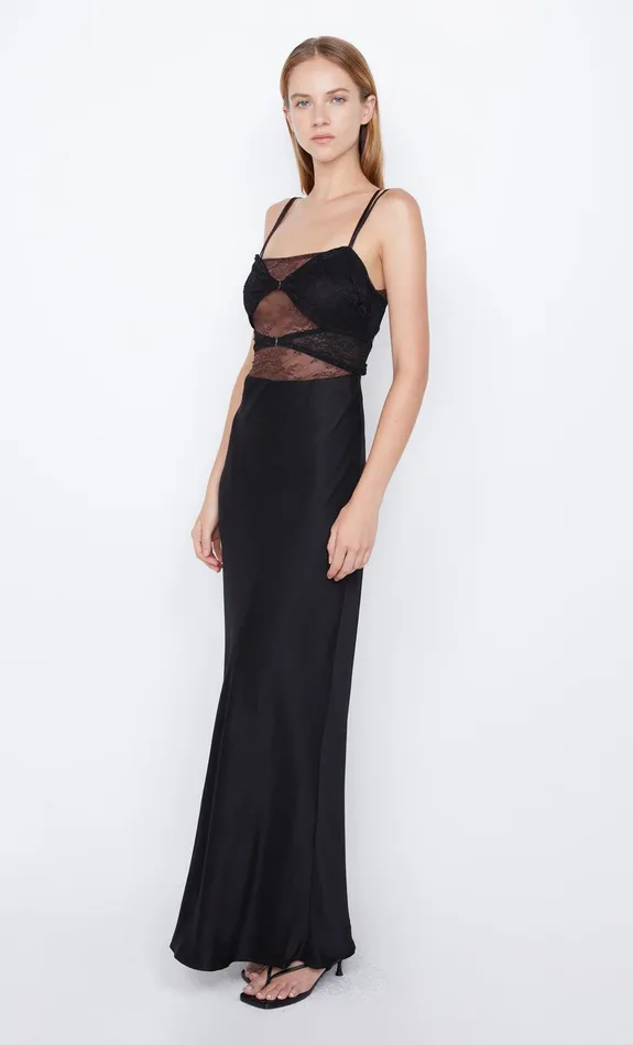 Bec Bridge Wedding Guest Women AMORAS CUT OUT DRESS 8211 BLACKCHOCOLATE