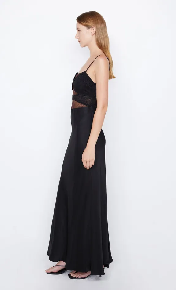 Bec Bridge Wedding Guest Women AMORAS CUT OUT DRESS 8211 BLACKCHOCOLATE